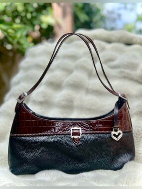 Brighton Y2K Vintage Leather Hobo Shoulder Bag